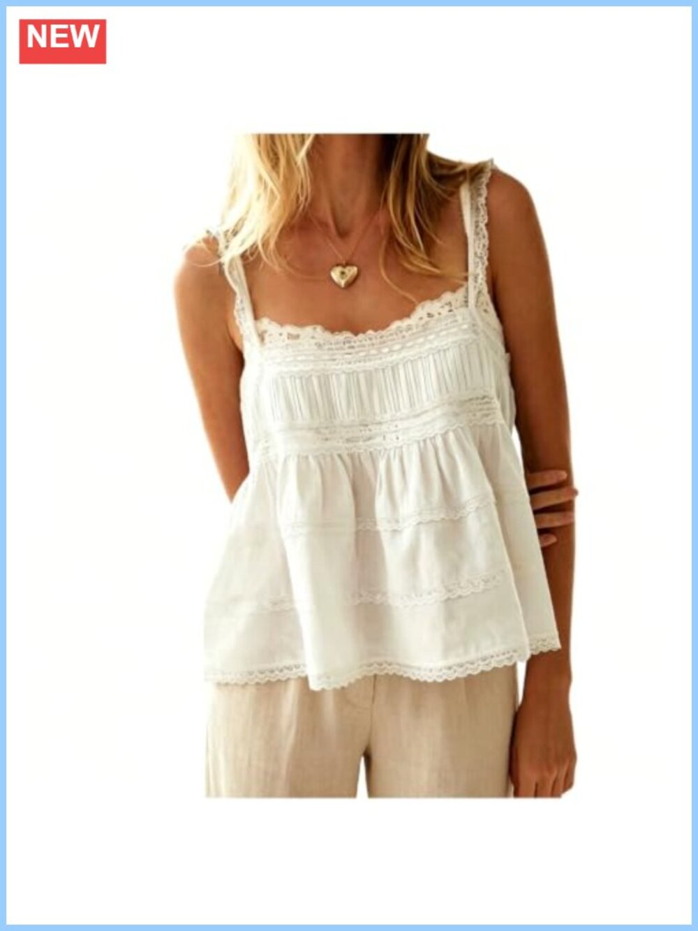 Women Y2K Eyelet Tank Top Sleeveless Crop Top Lace Peplum Camisole